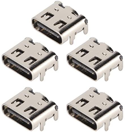 5PCs Replacement Charging Port Assembly for Controller, Repair Part USB C Adaptor Charger Socket