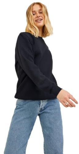 JJXX Damen Jxabbie Ls Rel Every Brush Crew Noos Sweatshirt, Black/Print:white Jjxx Logo, M