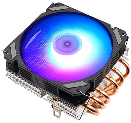 6 Heatpipes CPU Cooler Fan Low Profile Radiator Ultra Slim 4Pin PWM LGA 115X 1200 1366 2011 V3 X79 X99 AM3 AM4 120mm CPU Cooling (Blade Color : Black ARGB)