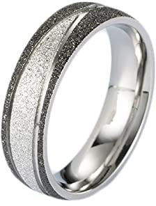 Homxi Edelstahl Eheringe Herren,Ring mit Gravur Herren Rund mit Matt Herrenringe Schwarz Silber Herren Ring Gr.60 (19.1)