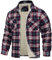 TACVASEN Herren Hemden Langarm Jacket Winter Karohemden Thermo Shirts Herrenhemden für Männer Freizeit, Rot-Weiß, XL
