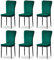 JaHECOME 6er Set Esszimmerstühle mit Samt-Bezug, hoher Rückenlehne, Gitter Leichtbau Design, Essstuhl mit Metallbeine, für Esszimmer Küche Wohnzimmer (6, grün)