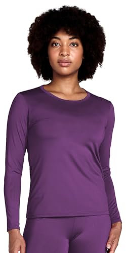 LAPASA Pacco da 2 o 1 Maglia Termica Donna Manica Lunga Fodera in Micro Pile - Pigiama Abbigliamento Intimo Canottiera Calda Elastica Traspirante Sportiva Viola2 (più Caldo) XS