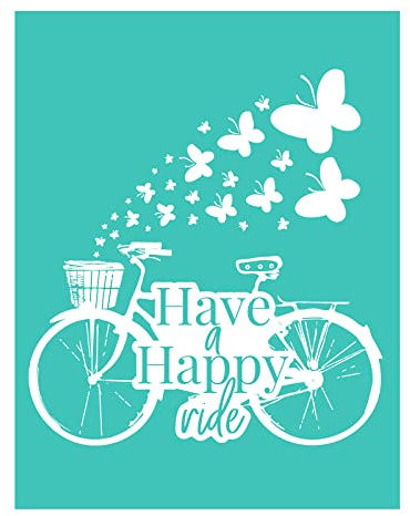 Siebdruck-Schablone für Fahrrad, Schmetterling, wiederverwendbar, selbstklebend, für Dekoration, Druck auf Holz, Stoff, Wand, Tasse, Teller, Glas, Papier, Weihnachtsdekoration, Muster für Zuhause