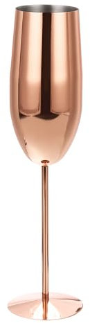 Uxcell Unbreakable Stemmed Champagne Glasses, 270ml/9 OZ Red Wine Glass Metal Stemmed Shatter Proof Champagne Flutes for Wedding, Party, Gift,Rose Gold