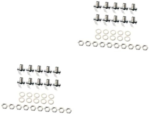ibasenice 2sets Guitar Mount Socket 1/4'' Jack Socket Connector Chrome Plated for Longevity 10pcs*2