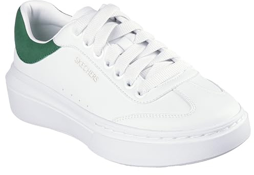 Skechers Women's Cordova Classic Best Behavior Sneaker, White/Yellow, 8 UK