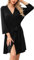 Lovasy Women's Knit Robes with Pockets,Black,M