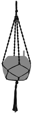 Lechuza-Zubehör Makramee-Aufhängung Boho 90 cm schwarz aus Baumwolle | 13934