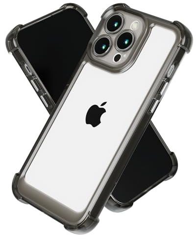 BARALARIQIU Cover per iPhone 13 Pro Antiurto Trasparente PC Rigido Airbag Angolari Protezione della fotocamera Custodia Nero
