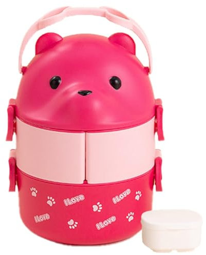 Weppduk Bear Box, 800 Ml Verstellbarer Bear Lebensmittelbehälter, Einfach Zu Verwendender Bear Lunchbehälter, Layered Lunch Box Für Kinderzubehör, Warme Speisen Und Vakuum