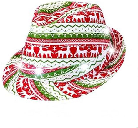 GMBYLBY Drucken Jazzs Für Weihnachten Feier Karneval Party Kopfbedeckung Festival Zubehör Cosplay Party Requisiten Kostüm Kappe Fedora