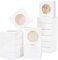 BENECREAT 24 Packungen 8x8x3 cm Quadratische Papierboxen Mit Rundem Fenster, Weiße Kraft-Boxen Geschenkverpackungen Für Hochzeitsgeschenke