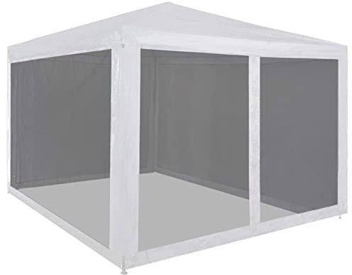 Homgoday Outdoor-Zelt für Privatsphäre, Partyzelt mit 4 Seitenwänden aus Netz, 3 x 3 m, Zelt für Garten und Balkon, Sonnensegel für den Außenbereich, Seitenmarkise für Außenterrasse