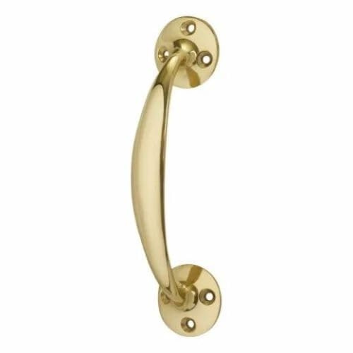 SCORPIO HARDWARE Solid Brass Bow Pull Handle Cupboard Door Drawer 6 Brass Chrome with Screws (Polished Brass)
