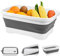 XRPRPX Barreño Plegable para Camping Cubo Plegable de Plástico de 37,5 x 23 x 14,5 cm Lavabo Plegable para Camping con Desagüe Fregadero Portátil para Camping Plegble para Lavar Platos Comidas Ropas