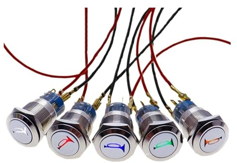 19mm illuminated horn symbol momentary push button switch(ZS19F-11DT/G/12V/N with illuminated horn symbo(Green,12V)
