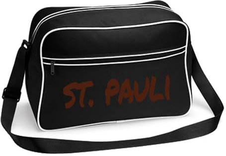 multifanshop Retrotasche - St. Pauli - Textmarker - Druck braun - Tasche Größe one size schwarz/weiß