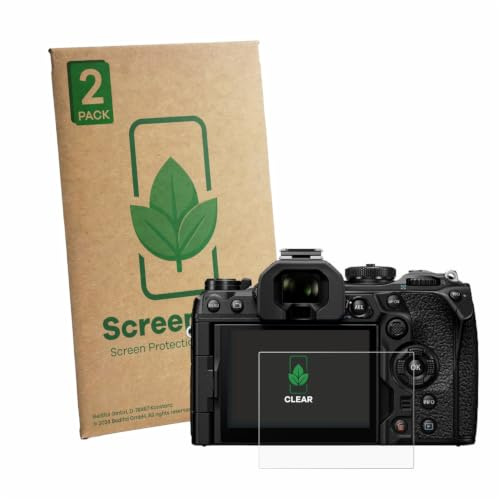 ScreenLeaf (2 Stück Schutzfolie für Olympus OM System OM-1 Mark II/OM-3 [nachhaltiger Displayschutz, Folie, transparent, kratzfest]