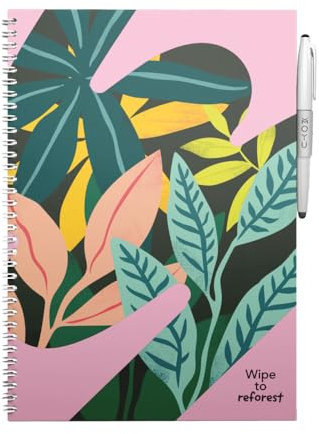 MOYU Erasable Notebook - A4 Stone Paper - Hardcover - Love Garden - Multifunctional Pages - Includes Erasable Pen, Cloth, and Pen Holder