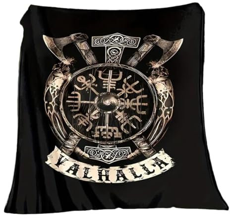TuTaTiMANG 3D-Bedruckte Bettdecke, Wikinger-Decke Mit Fenrir-Rabe Aus Der Nordischen Mythologie, Geeignet Für Zuhause, Schlafzimmer, Bett, Sofa, Picknick, Büro, Wandern, Freizeit, Nickerchen