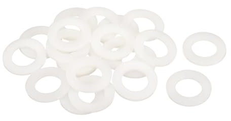 QUARKZMAN 20pz Rondelle Piane in Nylon M20 20mm ID 36mm OD 3mm Spessore Guarnizione Piastra in Plastica Fissaggio Guarnizione Anello di Tenuta, Bianco