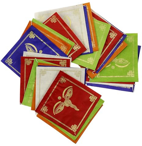 Freak Scene Gebetsflagge Buddha' s Augen Papier 11x11cm bunt Fahnenkette Girlande Chakrafarben