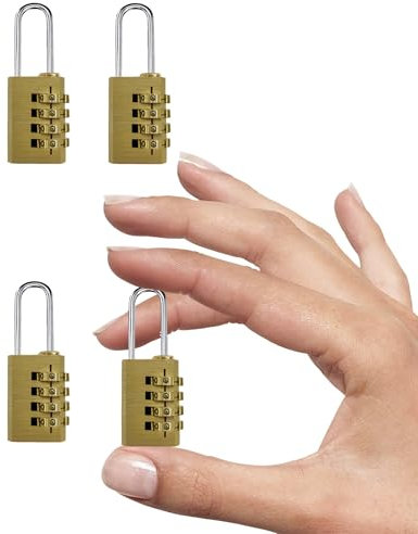 Vorhängeschloss Zahlenschloss Schloss mit Zahlencode |4 stellig |Spind Gepäckschloss Fitnessstudio Schuppen Schule Garten (SMALL-AX4)