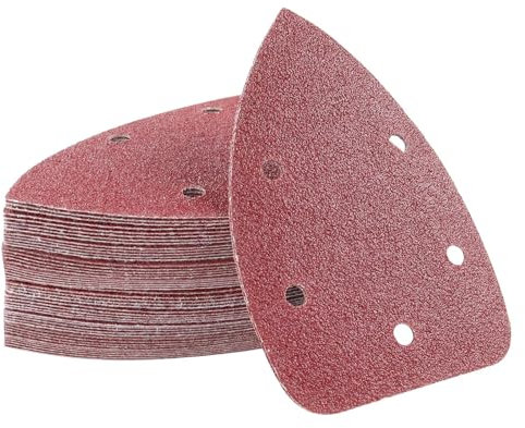Goodway Schleifdreiecke │ 92 x 140 mm │ 5-Loch │ Körnung 40/60/80/120/180/240 │ 60 Stück für Black+Decker Schleifmaus & Dreieckschleifer