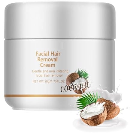 Gesichtshaarentferner für Frauen,Kokosnuss Extract Schmerzlos Haarentfernungscreme,Enthaarungscreme Intimbereich, Sanfte Formel Intim Haarentfernungs Creme für Bikini Schambereich Gesicht und Körper