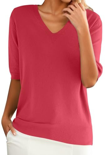 Scollo A V Donna in Saldo Camicia Seta Offerta A Tre Quarti Donna Raso Blu Cammello Maglia Cotone Lotto Maglie Elasticizzato Maglietta Bianca Bimba Magliette per Lavoro Giallo Fluo Bambina Nere
