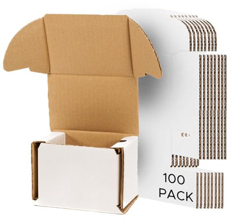Smash Proof Boxes for 11oz Mugs – Cardboard Boxes for Moving, Packaging, Posting, Mailing & Shipping for Safe Delivery – Small White Plain Parcel Gift Boxes for Packing – Pack of 100 Boxes
