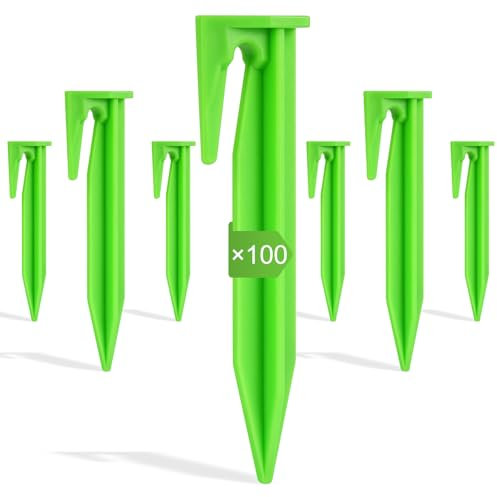 OFFCUP Erdnägel für Mähroboter Begrenzungskabel, 100 Stück Haken Erdspieße Nagel Haken Nägel für Begrenzungsdraht Rasenmäher Zubehör für Begrenzungskabel Kompatibel mit Gardena, Husqvarna, Worx, Bosch