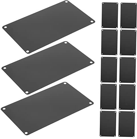 FIXOSHEE Plaque Nominative Vierge en Aluminium 10 Pièces Plaque Métallique à Graver Soi-Même Accessoire de Bureau pour Maison et Bureau