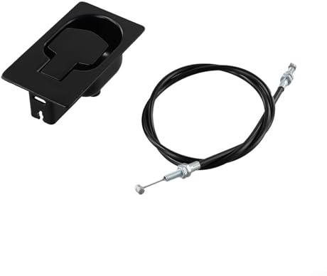 Gartenstuhl-Ersatz-Neigegriff aus Aluminiumlegierung, Zugkabel-Set mit Schnalle für Gartenmöbel, Liegestuhl, 85 cm, schwarz, 2 Stück