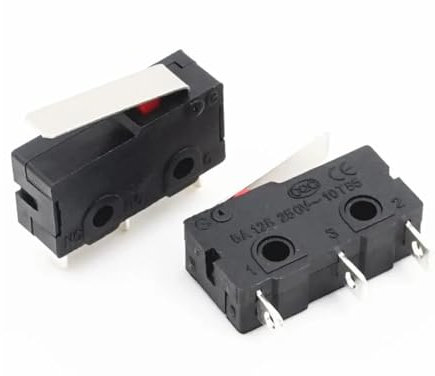 Lot de 10 mini micro-interrupteurs de fin de course 5A125 250 V avec bras de levier SPDT à action rapide
