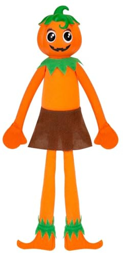 The Boo Crew - Mrs. Pumpkin-Head Halloween Doll 30cm Soft Plush Figure for Room Decor, Spooky Tabletop Decoration, Seasonal Collectable, Tradition for Kids & Adults