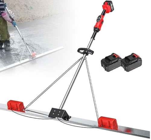 Hydravex Concrete Vibrating Tool, Electric Cordless Concrete Screed Vibratory Kit, 2 Lithium Battery Cement Vibratory Leveler, Concrete Smooth Finish Machine, Dual Motor, 9 Speed Setting 1.8M