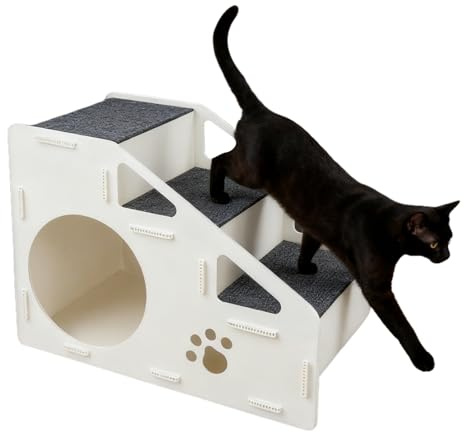 BommFu Stufen Für Haustiere | Kletterleiter Für Katzen Hunde | Faltbare Haustiertreppe | Verdickte, rutschfeste Innentreppe Für Hunde Katzen - Zwei-in-Eins-Treppe Und Haustierzwinger