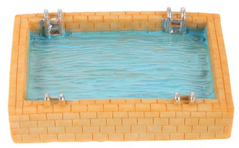 TOYANDONA Mini-Schwimmbecken für Puppenhaus - Mini-Haus-Schwimmbecken - Tropisches Pooldekor - Kleine Tischplatte Foto-Requisiten Feengarten-Zubehör