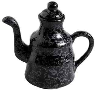 Bouteille distributrice d'huile en céramique, distributeur de condiments avec couvercle, huilier décoratif for huile d'olive, huilier à sauce vintage for huiles, sauces et vinaigre(Black)