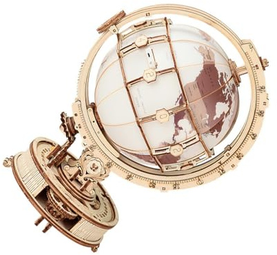 KIXZSAZ Leuchtendes 3D Globus Puzzle, Hand Auge Koordination und Gehirntraining, entwickelt Problemlösungsfähigkeiten, Holz Lernspielzeug