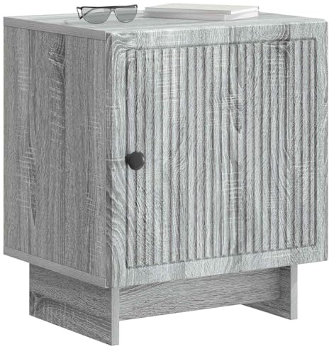 vidaXL Nachttisch 2 pcs Graues Sonoma 43 x 34,5 x 50 cm Holzwerkstoff, Vintage Schlafzimmer-Schrank, rechteckige Aufbewahrung, praktischer Organizer, Elegantes Nachtmöbel, kompakt
