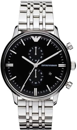 Emporio Armani Men's Chronograph Silver Stainless Steel Bracelet Watch (Model: AR0389)