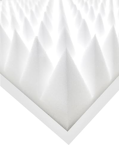 Pyramidenschaumstoff, Platte in ca. 100x100x7cm, Weiss (Verpackungseinheit = 1 Platte = ca. 1,0 m²)
