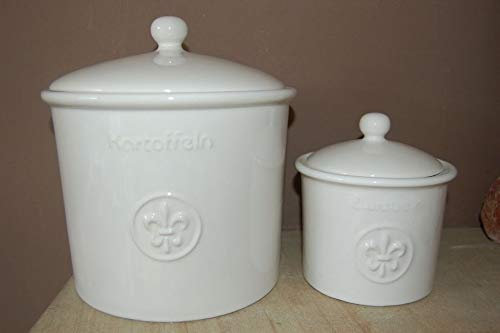Kartoffeltopf + Zwiebeltopf Lilie cremefarben