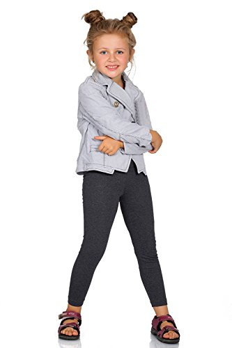 FUTURO FASHION Girls Children Full Length Plain Cotton Leggings Cycling Casual Wear Infant Trousers Leggings Solid Tights Pants for Kids 5 Years Graphite Child