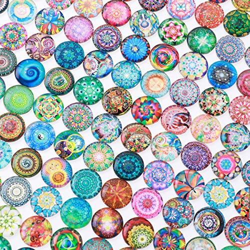 Healifty Mosaikfliesen, rund, Mosaik-Glas, für Bastelarbeiten, 14 mm, gemischt, 200 Stück
