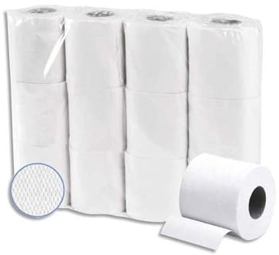 HYGIENE Colis de 48 rouleaux Papier toilette Extra blanc ouate 2 plis recyclee 200 feuilles 247245R