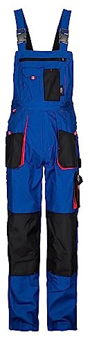 Stenso Emerton - Salopette da Lavoro Extra Resistente - Uomo - Stile Cargo - Blu Reale/Nero/Rosso - 66